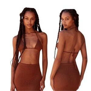 Savannah Morrow Bronze Knit Triangle Top